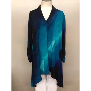 Clara Sun Woo top blue and black xs